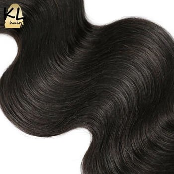 KL Brazilské Tělo Vlna Vlasy, 3 Svazky Jednat Lidské Vlasy Extensions Remy Vlasy Tkát Přírodní Barva Černá 3ks/Mnoho Dvojité Útku M