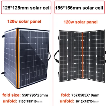 Skládací Solární Panel Kit 100w 120w 150w 12v Přenosná Solární Nabíječka Domácí Systém 5v USB Telefon pro RV Auta, Karavanu, Lodi