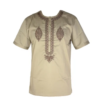 Dashiki šaty pro muže Topy Pánské Africké Vintage Tkaniny Vysoce Kvalitní Bavlny Vyšívané Etnické T-shirt