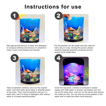 Barevné Akvárium Hypnotické Medúzy Světlo LED Noční Lampa USB/Baterie Ellyfish Nádrž, Světla, Barvy Měnící se Děti Dárky