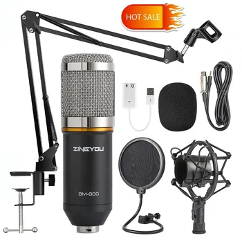 BM-800 Kondenzátor Audio 3,5 mm Drátový Studio Mikrofon Vokální Nahrávání KTV Karaoke Sada s Mikrofonem Mic W/Stojan Pro Počítač