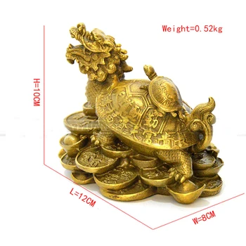 Čínské Fengshui mosaz, drak, želva, Želva bohatství, štěstí, sochy, Kovové řemesla, Feng Shui, Domácí, dekorace dárkové kovové řemeslné