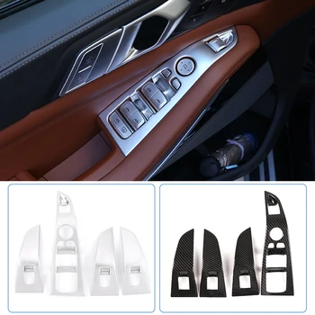 4 Ks ABS Chrome Auto, Okna, Výtah Tlačítko Rám Čalounění Příslušenství Pro BMW X5 G05 X7 G07 2019 Levostranným řízením