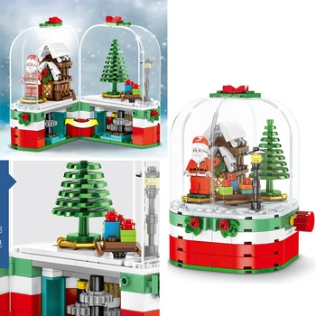 Nové 249Pcs Lepining Vánoční Strom, Santa Claus, Zimní Vesnice Vlak Stavební Bloky Obrázek Hračky Pro Děti, Panenky, Vánoční Dárky