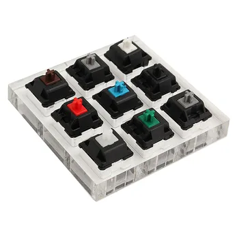 MX spínače, přepínače tester s akrylovou základnu prázdný keycaps pro mechanická klávesnice, kailh BOX 9 umělohmotnou Keycap Sampler