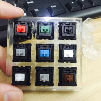 MX spínače, přepínače tester s akrylovou základnu prázdný keycaps pro mechanická klávesnice, kailh BOX 9 umělohmotnou Keycap Sampler