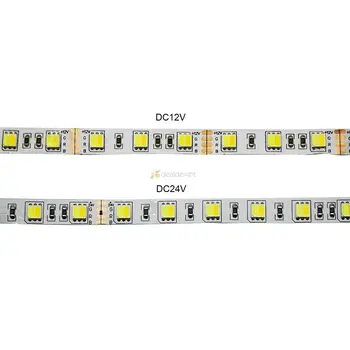 5M 5050 CCT LED pásek 300/600 led Dual White (Teplá Bílá & White v 1 chip) Barva Světla Teplota Natavitelná DC12V/24V