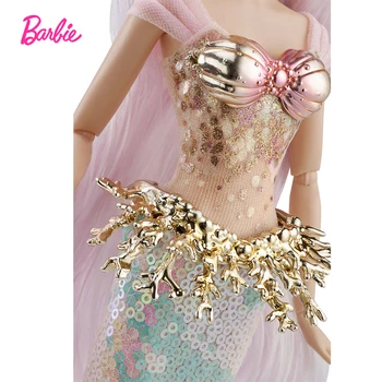 Barbie řeckého Mytického Múza Mořská víla Kouzelnice Panenka s Korálovými Čelenku a Růžové Vlasy Sběratelskou Barbie Panenku Hračka FXD51
