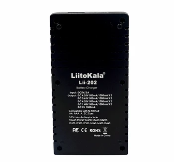 Liitokala Lii-202 carregador para 1,2 V/3 V/3.7 V/4,25 V 18650/26650/18350/16340/18500/AA/AAA Ni MH bateria
