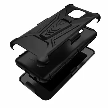 Nárazuvzdorné Těžká Zbroj Těžký Stojan Pouzdro Se sponou na Pásek Pro Xiaomi Redmi Note 9S/ Poznámka 9 Pro