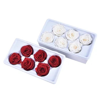 6KS/BOX 5-6cm Konzervované Květiny Růže Květ Nesmrtelné Růže Valentine Den Dar Věčného Života, Květ, Dárek, Velkoobchod