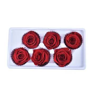 6KS/BOX 5-6cm Konzervované Květiny Růže Květ Nesmrtelné Růže Valentine Den Dar Věčného Života, Květ, Dárek, Velkoobchod