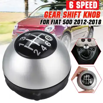 6 Rychlostí Auto Gear Shift Knob Páku Řazení Rukou Míč Matná Stříbrná Pro Fiat 500 2012-2018