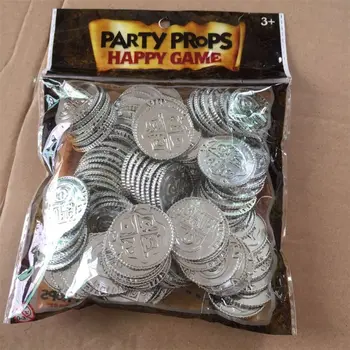 100ks Pirát Poklad Hra Poker Žetony Zlata Pokovování Plastových Poker Kasino Mince
