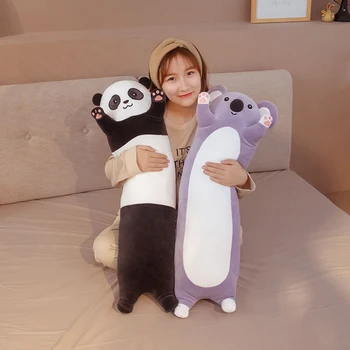 1ks 70-130 CM Roztomilý Panda Koala Plyšové Hračky kawaii Měkké Plněné Dlouho Polštář Panenky pro malé Holčičky, Spící Polštář Dárek k Narozeninám