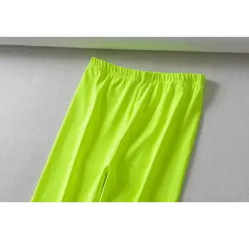 2019 Letní černé biker šortky ženy Vysoké pasu šortky korejský styl elastický pás vintage print neon zelené krátké rave streetwear