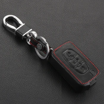 Fold key Černé Originální kožené Auto Klíč Kryt klíčenka Pro Peugeot RCZ 206 207 307 407 308 508 Pro Citroen C2 C3 C4 C5 C6 Quatre