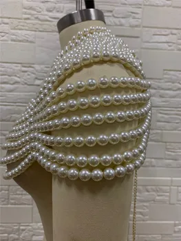 Celebrity obvaz šaty 2020 nové módní vintage vestios nádherný perlový šál čistě ruční práce celebrity party club elegantní šál