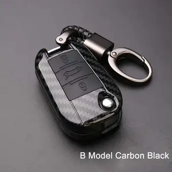 Carbon fiber auto dálkové klíč kryt případě držitele chránit pro Peugeot 301 308 308S 408 2008 3008 4008 5008 Auto Příslušenství klíč pouzdro