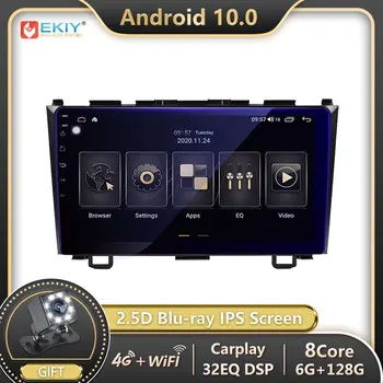 EKIY LTE IPS DSP Android 10 autorádia GPS Navigace 6GB+128GB Pro Honda CRV CR-V 3 RE 2006-2012 Multimediální Přehrávač, Diktafon