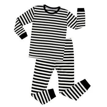 1cm Šířky Dlouhý Rukáv Bavlny Chlapci Pruhované Pyžamo, dětská Pyžama pro 1-8 Let, Děti Pyžama Pyžama Infantil Dětské noční Prádlo