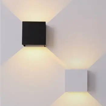 Nordic LED Nástěnné Svítidlo Vnitřní Osvětlení Hliníkové Nástěnné Světla Namontovaná Cube Ložnice Noční Náměstí Světla Zeď Umění Dekor lampada