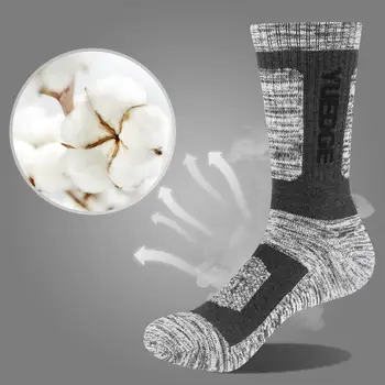 YUEDGE Pánské Ponožky Bavlněné Froté Polštář Prodyšný Posádky Sporty, pěší Turistika Ponožky Silnější Zimní termo Ponožky 5 Párů Mnoho 38-45 EU