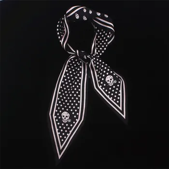 Lebka Hubená Šátek 2020 Design, Hedvábný Šátek Ženy Luxusní Značky Jemné Hedvábí Ženy Šátek Módní Černobílá Taška Šátky Pro Dámy