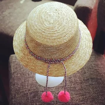 Velkoobchodní slunce plochý slaměný klobouk slaměný klobouk, klobouk, dívky letní Klobouky Pro Ženy Beach plochou panama slaměný klobouk chapeau femme 48-52-54-58cm