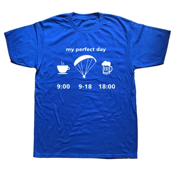 Můj Dokonalý Paragliding Den T-Shirt Pánské Ležérní Styl, Krátký Rukáv Nadrozměrné Streetwear, Hip Hop Trička Přítel Dárek