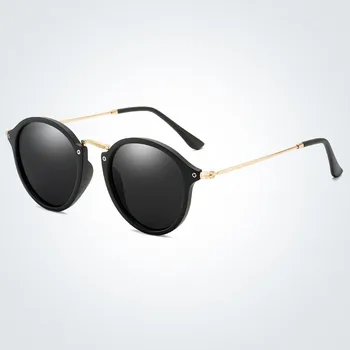 Klasický Design Značky Polarizované sluneční Brýle Muži Kulatý Kovový Řidičské Sluneční Brýle, Ženy, UV400 Odstíny Brýle Oculos de sol