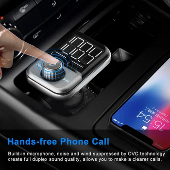 Rocketek Auto Nabíječka pro iPhone Mobilní Telefon Handsfree, FM Vysílač, Bluetooth Sada do Auta LCD MP3 Přehrávač Dual USB Nabíječka do Auta