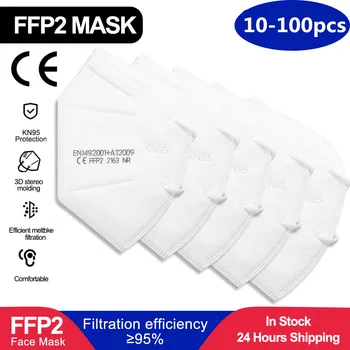 NOVÉ FFP2 maska KN95 masky ce tvář maske chránit maska prachu ústa masky filtrační Proti chřipce ffp2mask opakovaně maska bílá maska