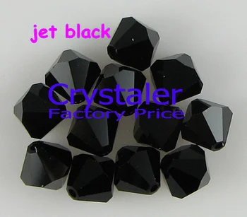 K9 Crystal 5301# Grade AAAA jet černá barva 3mm 4mm 5mm 6mm 8mm Bicone Crystal Korálky