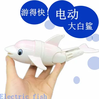 18 cm Simulace elektrické ryby, Děti je ke koupání hračky, které nejsou Strojek Velký Bílý Žralok člun, plavání, rybaření hračky