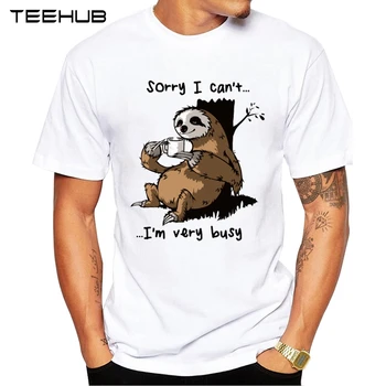Geek Styl Pánské Trička TEEHUB Legrační Práce Lenost Muži T-Košile Hipster Velmi zaneprázdněn Design Krátký Rukáv Topy