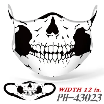 30 Styly 3D Bavlna Prachu Maska Unisex Módní Lebka Prachotěsný Bavlna Obličeje Ochrana Tepelné Šátek, Halloween, Strašidelná Maska