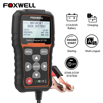 FOXWELL BT705 12V-24V Baterie Tester Analyzátor pro Automobily, Nákladní automobily 100-2000 CCA, Baterie Zatížení Tester Startování a Test Systému Nabíjení