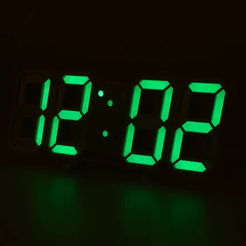 24/12 Hodinový Displej LED Digitální Hodinky Alarm Clock Zavěšení na Zeď 3D Stolní Hodiny, Kalendář, Zobrazení Teploty Jas Nastavitelný