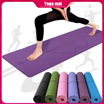 1830*610*6 mm TPE Yoga Mat Posilovna, Non-skluzu S Polohy Linky Gymnastika Rohože Pro Začátečníky Životního prostředí Fitness Gymnastika Mat