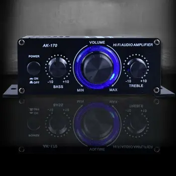 400W DC12V Duální Kanálový Mini hi-fi AUX Zesilovač pro AK 170 s modrou LED světla Auto Domů, Klub, Strana, Hudební