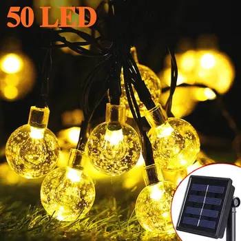 Vánoční 9,5 M 50 LED Solární Víla Žárovka String Světla 39.5 ft 8 Režimů Venkovní a Vnitřní Zahrada Svatební Dovolenou Lampa Dekor Osvětlení
