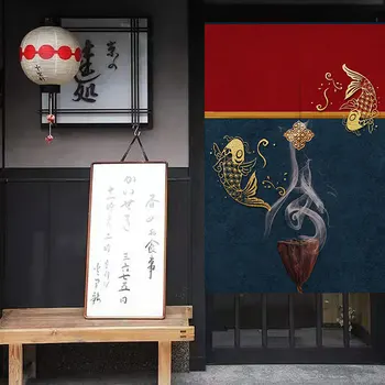 Čínská Koi Dveře Závěs Kapry Feng Shui Závěs Ložnice Obývací Pokoj Kuchyň Polovina Závěs Japonský Závěs Noren