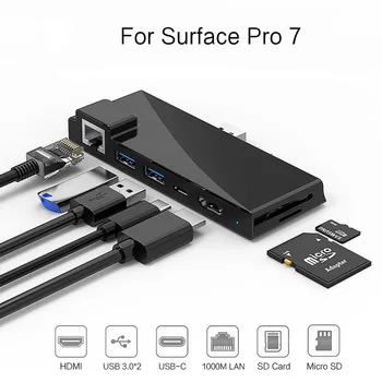 USB C Hub Na Povrchu Pro7 Dock card reader 4K HDMI, RJ45 Gigabit Ethernet PD USB-C adaptér SD/TF micro SD Pro aplikaci Microsoft Pro 7
