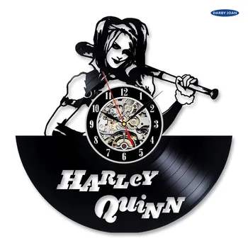 Vinylové Hodiny Harley Quinn Zeď Dekorace Dárek Pro Něj nebo Ní,nástěnné hodiny saat budík reloj velké nástěnné hodiny duvar saati