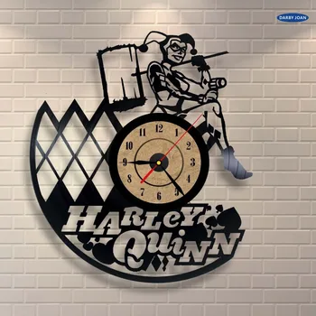 Vinylové Hodiny Harley Quinn Zeď Dekorace Dárek Pro Něj nebo Ní,nástěnné hodiny saat budík reloj velké nástěnné hodiny duvar saati