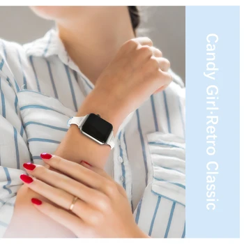 Originální Kožené kapela pro Apple Watch 6 5 4 3 2 iwatch 38 mm 40 mm 42 mm 44 mm žena Náramek smart watch Příslušenství smyčky