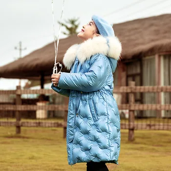 2020 Nové Módní dětské Zimní péřová Bunda pro dívky Kabát Zahustit snowsuit Dětské oblečení, nepromokavou bundu z pravé Kožešiny 5-14 let