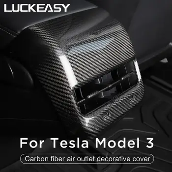 LUCKEASY pro Tesla Model 3 2017-2019 Zadní loketní opěrka Box skutečné Uhlíkové Vlákno Dekorativní Tvar, Dekorace Interiéru, Auto Příslušenství