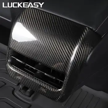 LUCKEASY pro Tesla Model 3 2017-2019 Zadní loketní opěrka Box skutečné Uhlíkové Vlákno Dekorativní Tvar, Dekorace Interiéru, Auto Příslušenství